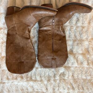 Roper Tan Leather Heeled Boots